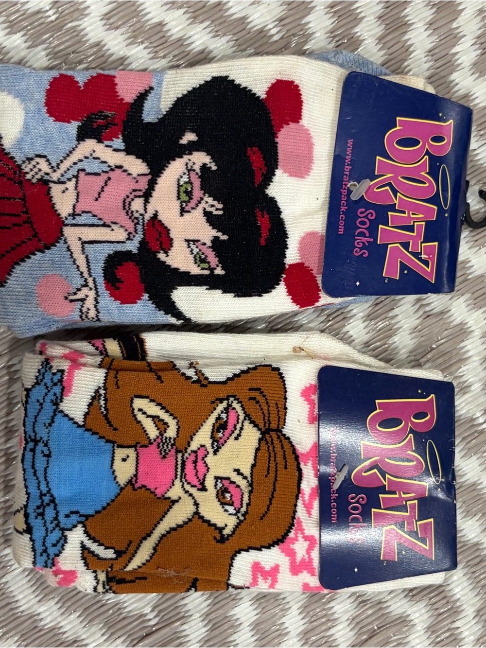 Vintage Bratz Socks 2 Pairs Size 9-11 , New MGA Ent. 2004